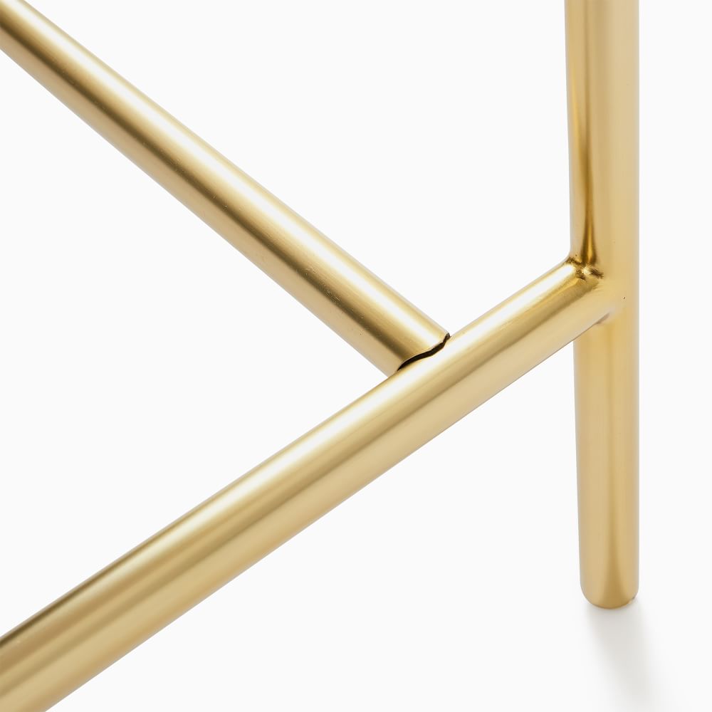 Quinn Lacquer Mini Desk Haze Antique Brass West Elm UK